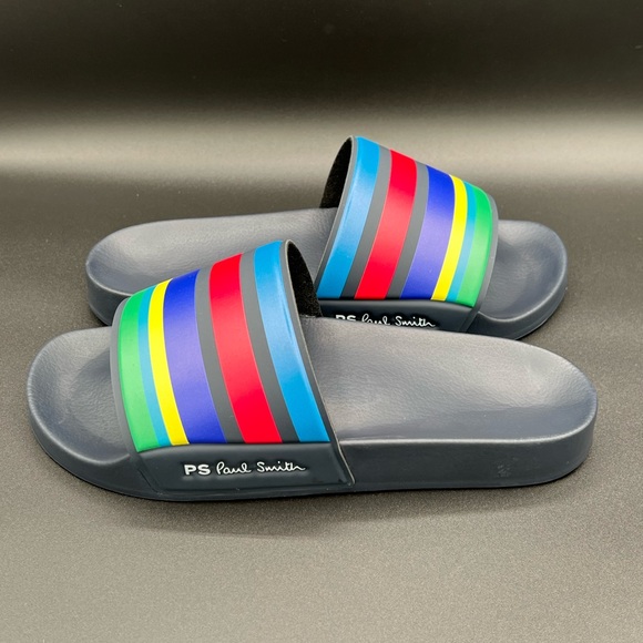 Pail Smith Men’s Multicolor Black Sole Sports Strip Slide Sandals Size S M L XL main image 3